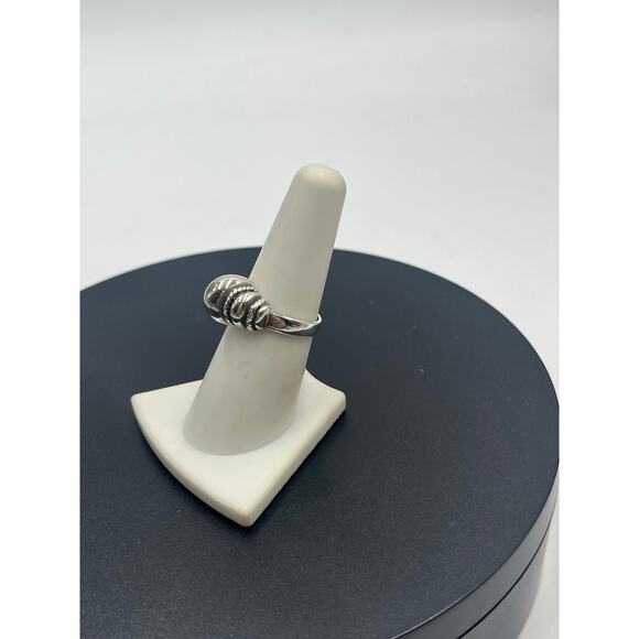 Designer Sterling Silver Polished Oval High Dome Cable Rope Trim Band Ring Sz 7 - Picture 2 of 9